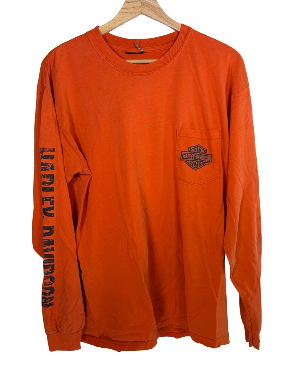 2016 Harley-Davidson Men’s Long Sleeve Pocket T-Shirt - Orange large